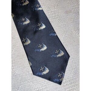Rivetz Of Boston Men’s Dress Tie Size 54” 4” Blue Compass Business Formal City